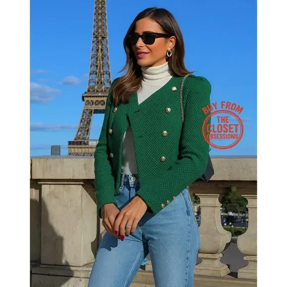 RARE! ZARA Green Cropped Jacket NWT – Blogger Favorite ✨ Size L - Picture 7 of 16